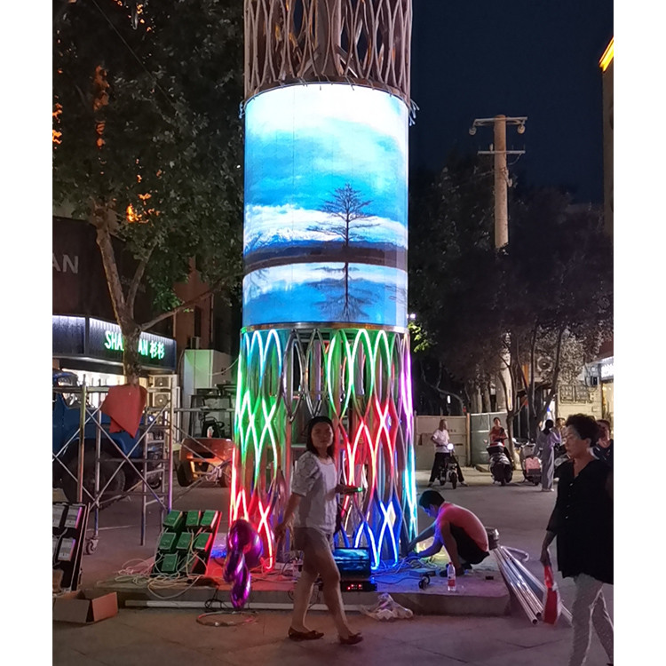 Outdoor Waterproof Cylindrical Display P3 Flexible LED Screen