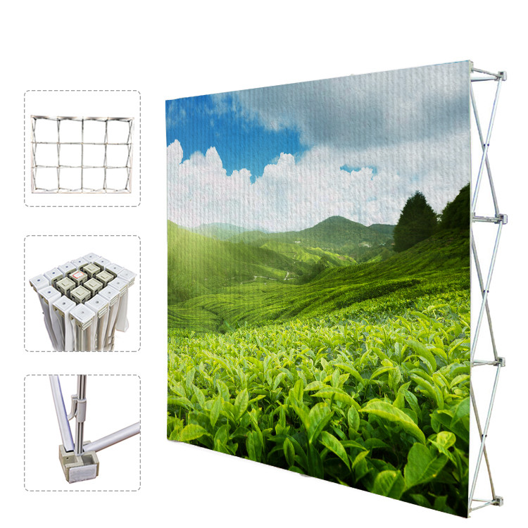 Wholesale Portable Trade Show Backdrop Stand Various Shapes Detachable Frame 250g Fabric from china suppliers