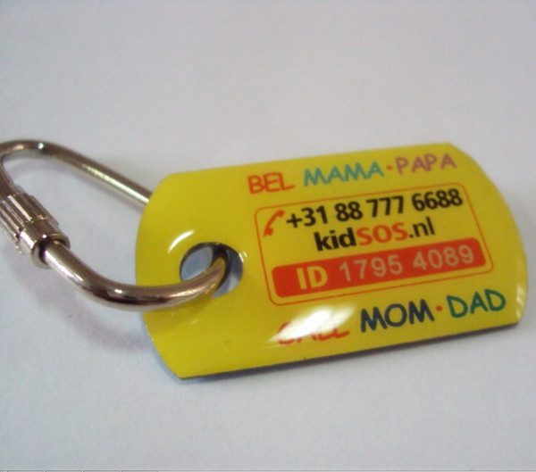Wholesale Metal kid's SOS ID tag holder, tailored Kid SOS ID tag holder key ring,China manufacturer from china suppliers