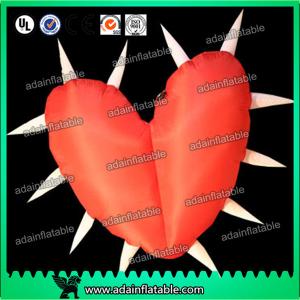 Wholesale Factory Lovely Big Red Inflatable Heart With Led Lights For Festival , Diameter 1.5M from china suppliers