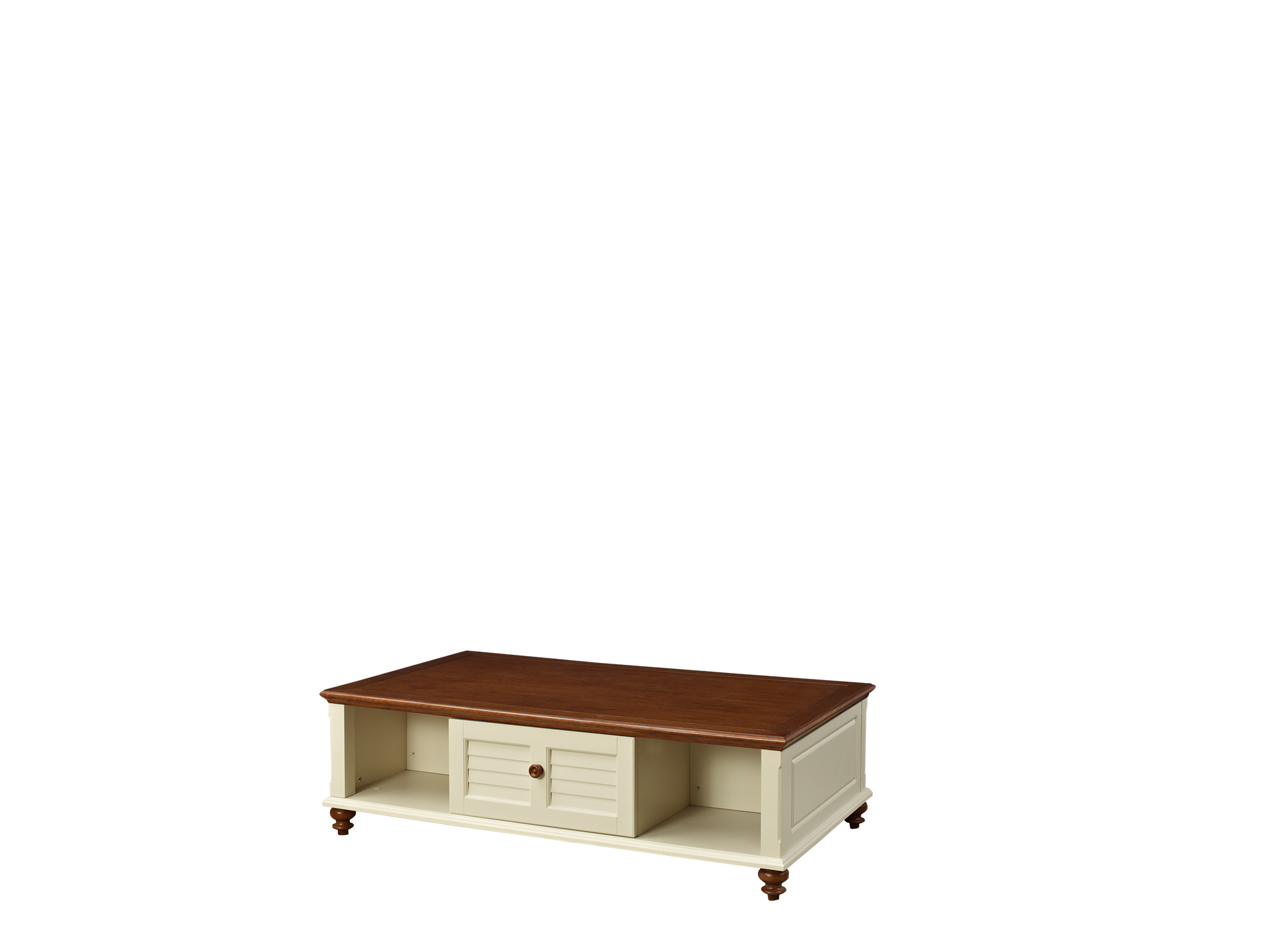 Wholesale Mediterranean Style Furniture Coffee table made by rubber wood and white painting storage drawers from china suppliers