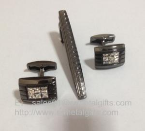 Wholesale Gun plated metal tie clip and cufflink set, men's clothing accessory, pinch clasp tie clip from china suppliers