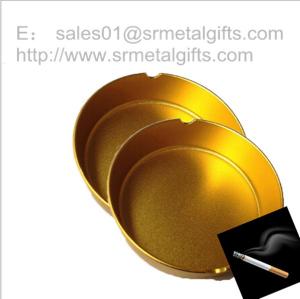 Wholesale Retail gold anodized aluminum ashtrays, anodised aluminum smoking ashtray from china suppliers