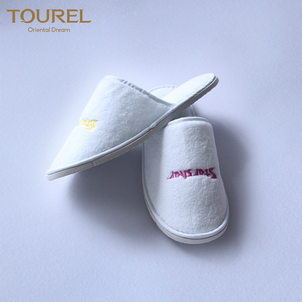 Wholesale Hotel Slippers Closed Toe Disposable White Coral Fleece 5 Star Quality from china suppliers