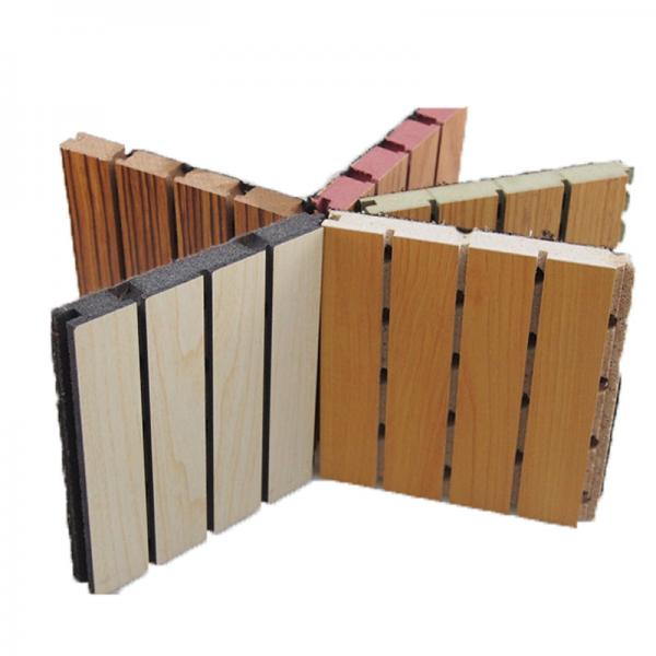 Quality Sound Absorbing Wooden Grooved Acoustic Panel / Decorative Wall Board for Music Room for sale