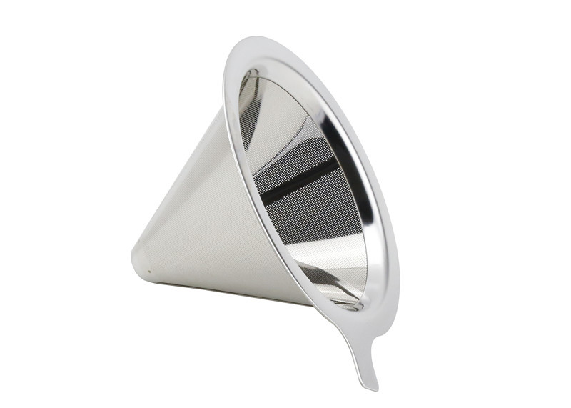 Mini Perforated One Cup Coffee Dripper Cone Shape With Stainless Steel Materials