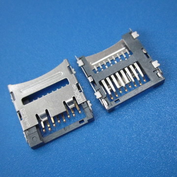Quality micro pcb SD push sim card connector 8pin smt，mini sd card socket for sale
