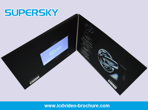 Promotional LCD Video Brochure Free USB Cable Video Booklets With Durable Battery