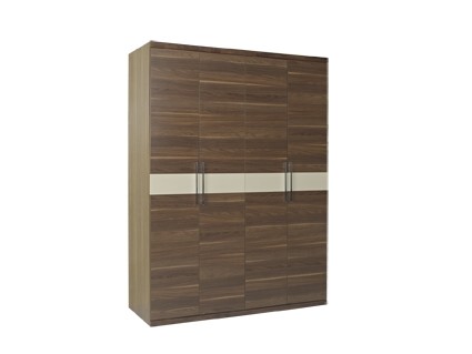 Wholesale Walnut color Wardrobe armoires in four open doors and shelves for residence home Whole project furniture from china suppliers