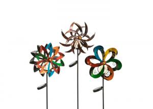 Wholesale Outdoor Stainless Steel Garden Sculptures Colorful Spinner Kinetic Wind Sculpture from china suppliers