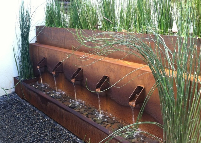 Wholesale Outside Metal Corten Steel Water Feature Unique Design For Hotel Yard from china suppliers