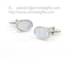 Wholesale Oval mother of pearl cufflinks, in stock, 3/4 inch oval MOP cufflinks for sale, from china suppliers
