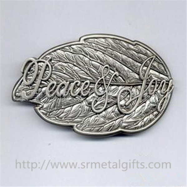 Wholesale Custom antique pewter leaf shape metal belt buckles, vintage style, China factory, from china suppliers