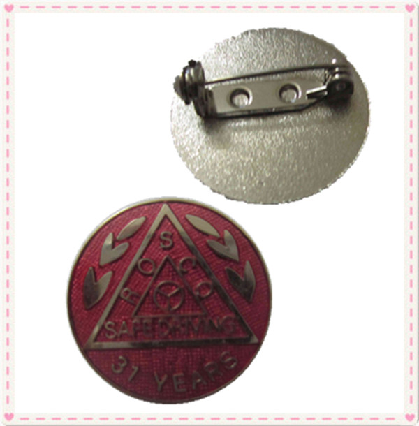 Wholesale Epoxy metal anniversary emblem badge with safety pin, premium, affordable price, small lot from china suppliers