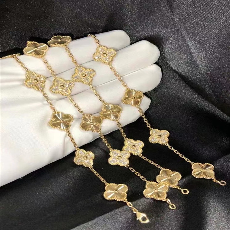 Wholesale Van Cleef Arpels HK Setting Jewelry 5 Motifs Yellow Gold VCA Vintage Alhambra Bracelet from china suppliers
