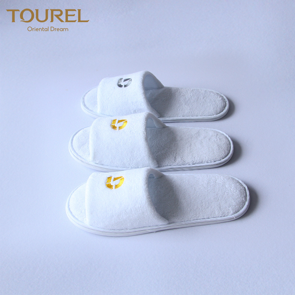 Buy cheap Open Toe Hotel Slippers White 100 pairs Customized Logo Hot Sale in Amazon UK from wholesalers