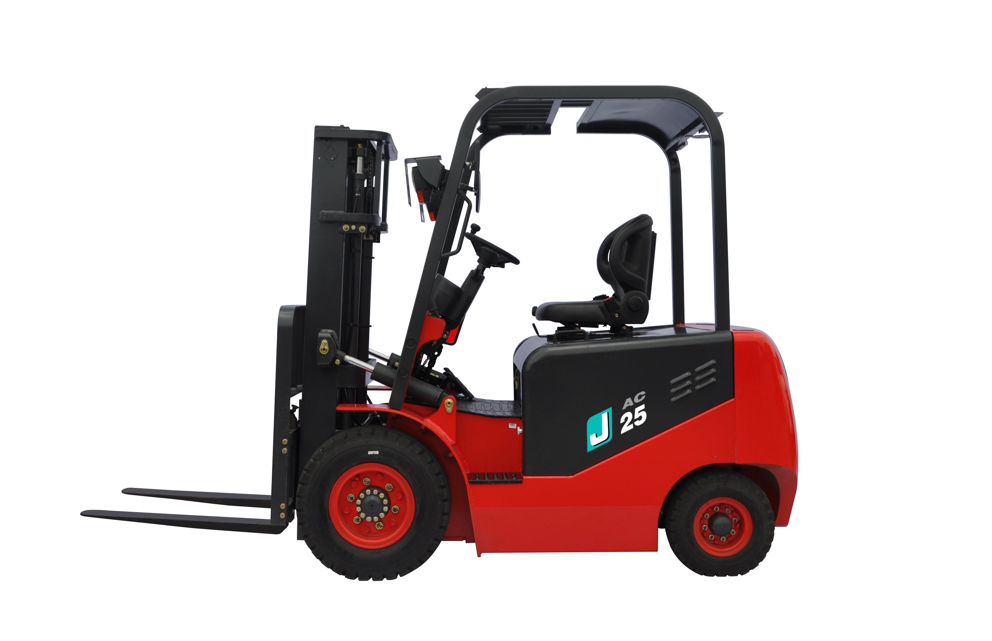 AC Drive Battery Powered Forklift , 4 Wheel Electric Forklift 2.5 Ton Lifting Capacity