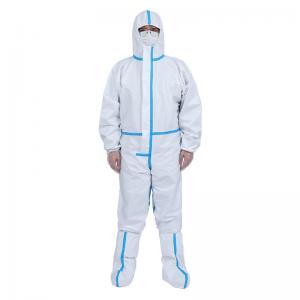 Wholesale Non Sterile Disposable Protective Suit Full Body Hooded Lightweight High Tightness from china suppliers