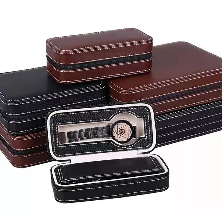 Wholesale Oem/Odm Small Zipper Luxury Watch Box Leather Material For Men from china suppliers