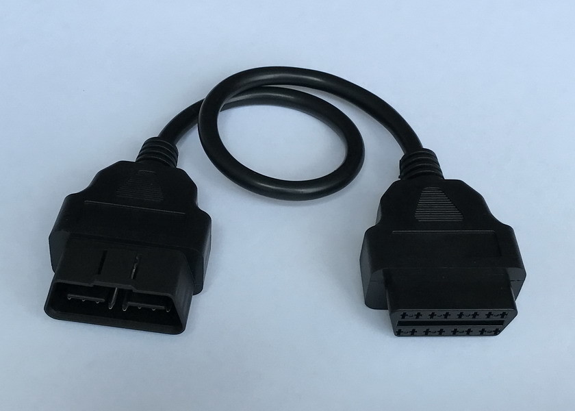 Wholesale 24V Male To Female Obd2 Extension Cable With Power Switch , Round Wire from china suppliers
