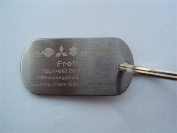 Wholesale Brush nickel metal dog tag with etched text logo, brushed nickel dog collar tags, from china suppliers