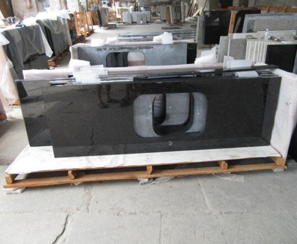 Quality Natural Angola Black Granite Slab Countertop Cost Kitchen Countertop Worktops for sale