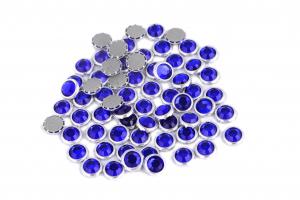 12 / 14 Facets Rimmed Rhinestones Lead Free Round Shape For Nail Art / Shoes