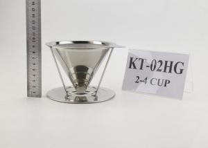 Wholesale Food Grade Stainless Steel Coffee Dripper With Holder , Silver Color from china suppliers