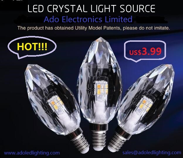 Wholesale 3W 5W E14 Crystal candle light led lamp new design 110V 220V k5 crystal housing from china suppliers