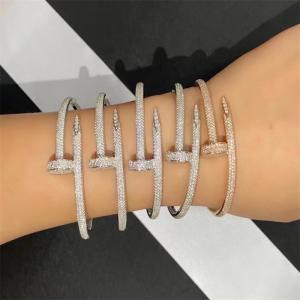Wholesale Jewelry Luxury Cartier Juste Un Clou Bracelet Rose Gold, Diamonds Ref. N6702117 diamond is real from china suppliers