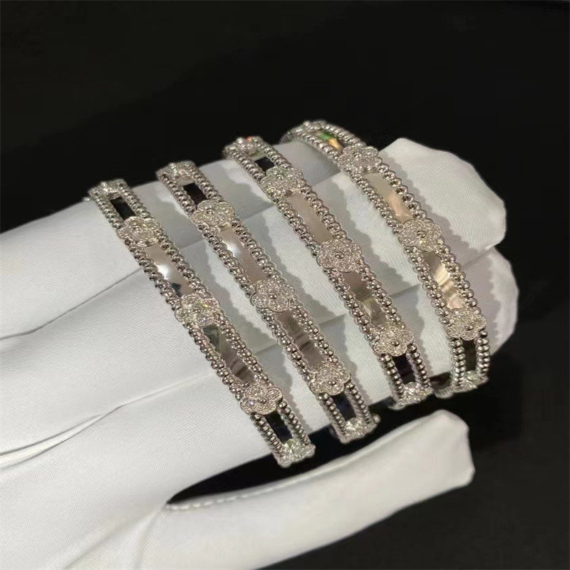 Buy cheap Custom HK Setting Jewelry VCA bracelet 18k White Gold Diamond Bracelet from wholesalers