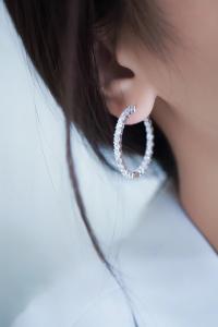 Wholesale 18K Gold Diamond Earrings luxury diamond jewelry for sale hoop earrings with diamonds from china suppliers
