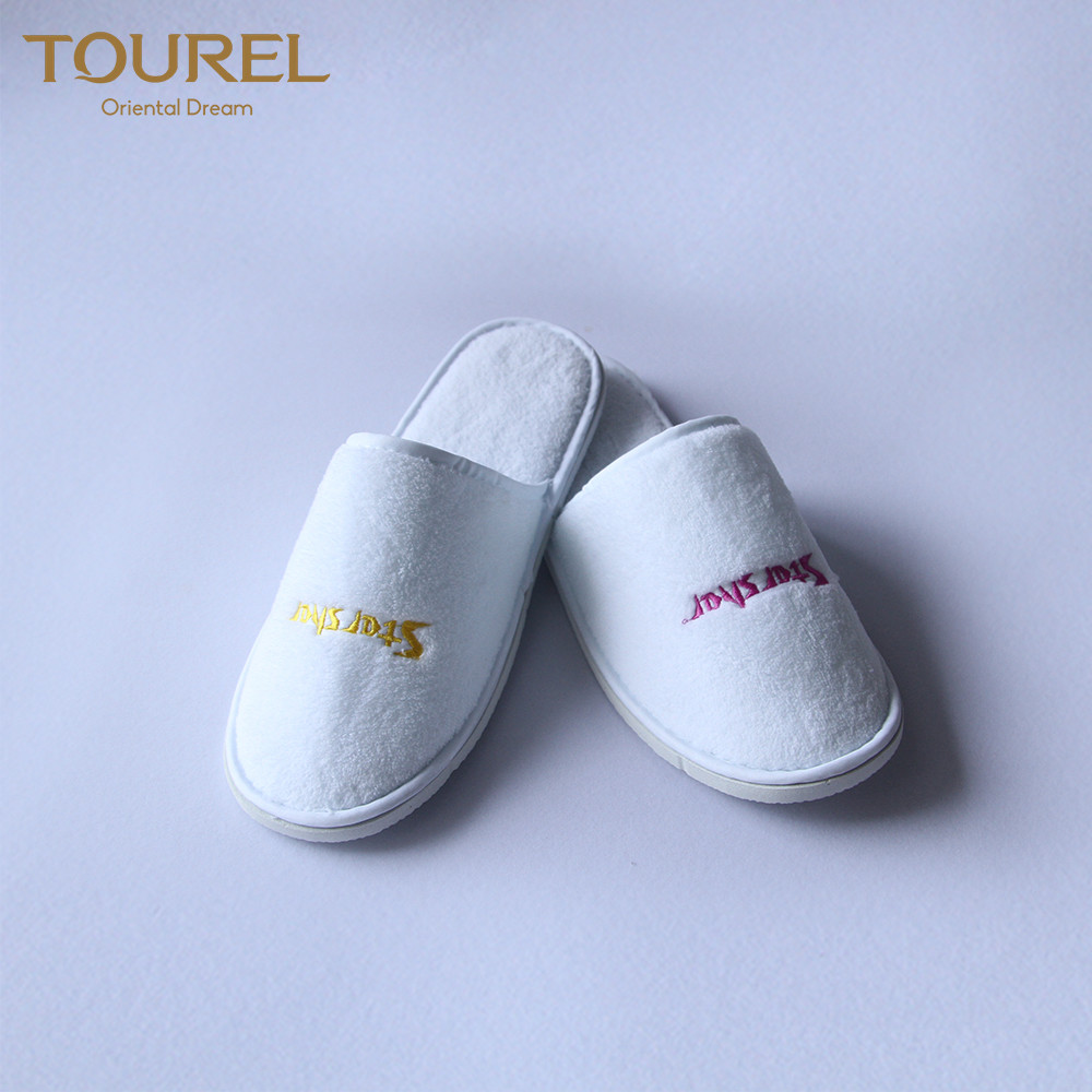 Wholesale Hotel Slippers Closed Toe Disposable White Coral Fleece 5 Star Quality from china suppliers