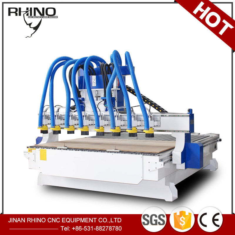 Quality 8 Heads Woodworking CNC Router Machine 380V 3 Phase Type CE Approval for sale