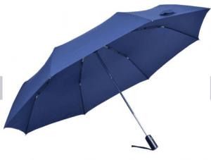 Wholesale Blue Mens Folding Automatic Open Close Windproof Umbrella Plastic Cap Black Tips  from china suppliers