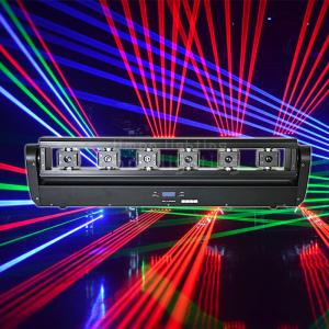 Wholesale Dj Lights 6 Eyes 500mw RGB 3in1 Full Color Moving Head Laser Light Bar Crutain from china suppliers