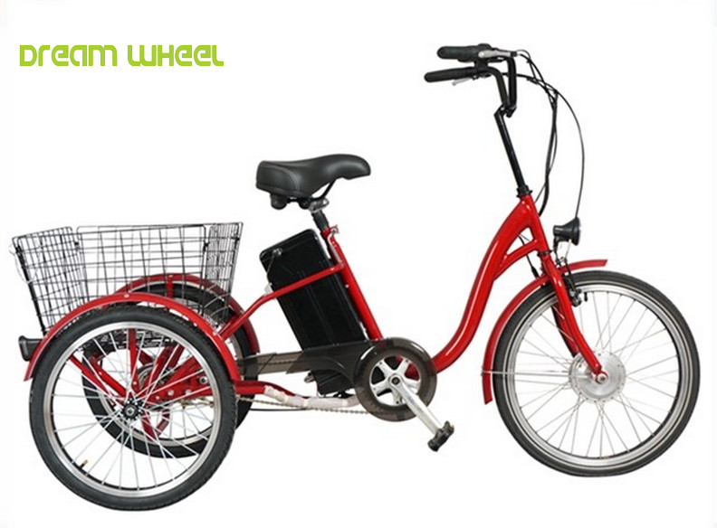 Wholesale Big Storage Basket Pedal Assist Electric Tricycle 36V 350W Motor With Removable 36V Battery from china suppliers