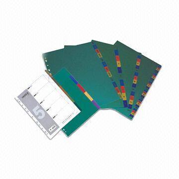 PP Index Dividers with One Color Printing on Tabs, Available in A4 Size