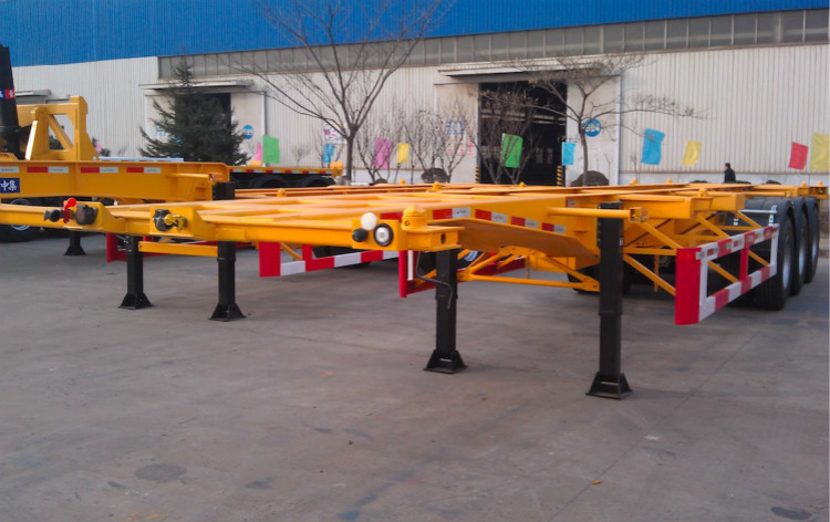 Wholesale 48ft 40 Tons Gooseneck Flatbed Container Trailer , 3 Axles Flatbed Truck Trailer from china suppliers