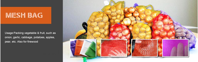 Packing PP vegetable net bag / Potato Garlic Fruit Orange Firewood Mesh bag / onions bags