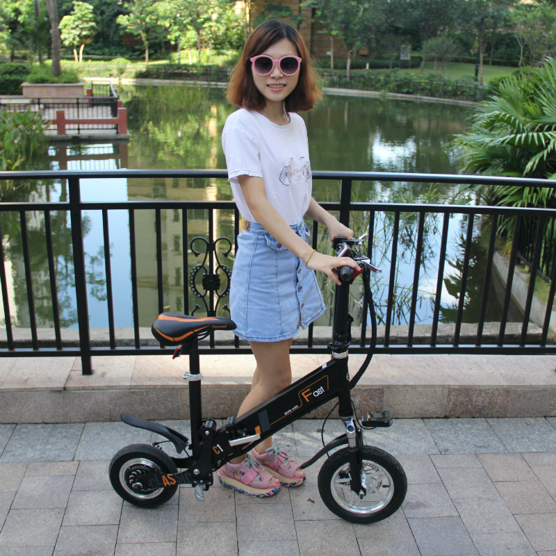 Wholesale Mini Folding Electric Bike Scooter Bicycle Lighter Aluminum 6061 Black / White Color from china suppliers