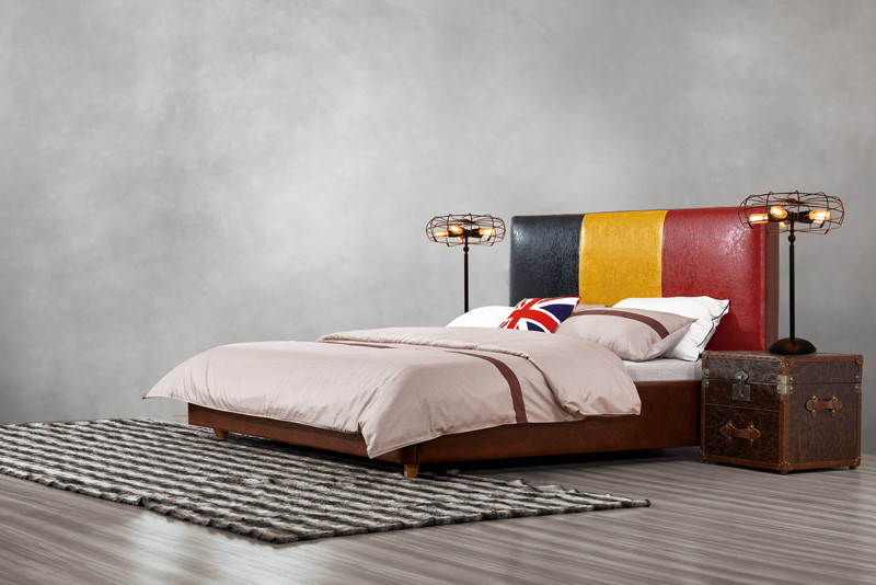 Wholesale Leather Upholstered Headboard Custom Bed in hotel Guestroom king and queen size bedroom Wooden bed in High quality from china suppliers