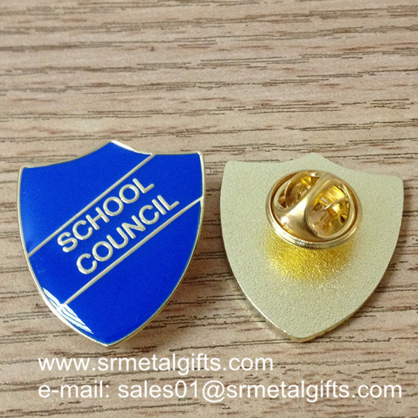 Wholesale Shield shape epoxy enamel lapel pin, color filled lapel pins, from china suppliers