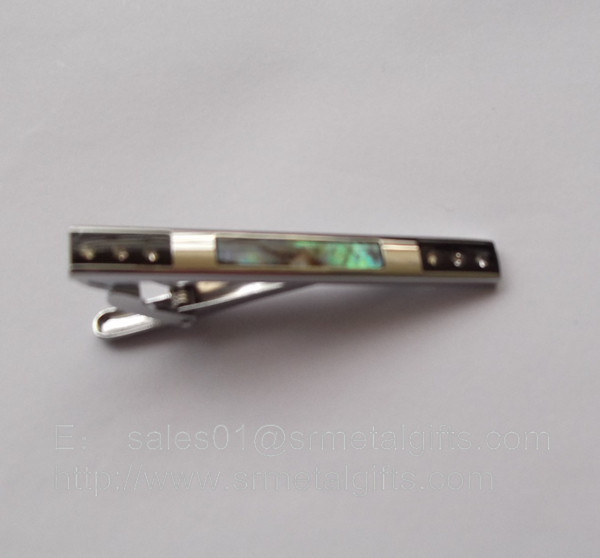 Wholesale Genuine mother of pearl tie clip with pinch clasp, deluxe clasp tie clip for men, from china suppliers
