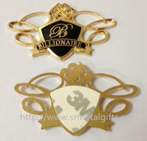 Wholesale 3M adhesive metal sign plates emblems on the wall, zinc alloy, gold plated, China factory, from china suppliers