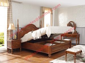Wholesale Ancient Rome style Solid Wood Bed with Storage in Bedroom Furniture sets from china suppliers