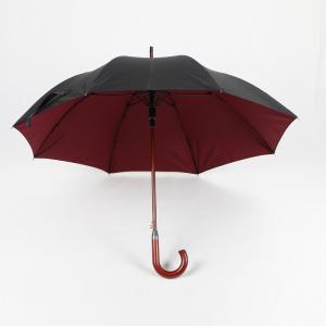 Wholesale Black Wooden Hook Handle Umbrella , Curved Handle Large Rain Umbrella Durable from china suppliers