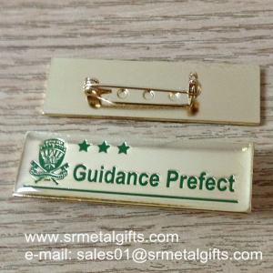 Wholesale Engraved monogram letters collar lapel pin with safety pin, from china suppliers