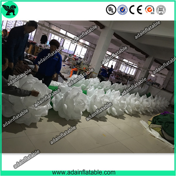 Wholesale Hot Sale 10m Wedding Event Decoration White Inflatable Rose Flower Chain With LED Light from china suppliers