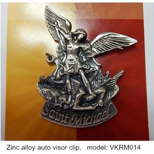 Wholesale Metal driver's Guardian car visor clips, zinc alloy St. Michael guardian auto Visor Clips from china suppliers